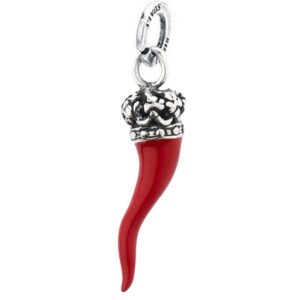Pendente Cornetto Smaltato Rosso