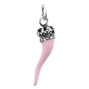 Pendente Cornetto Smaltato Rosa