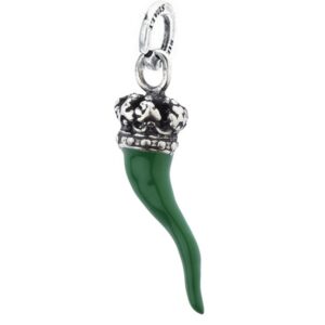 Pendente Cornetto Smaltato Verde
