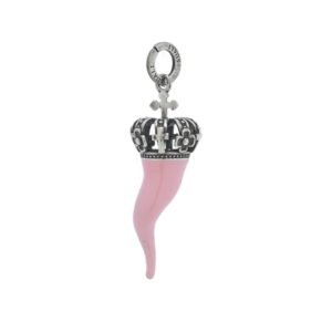 Ciondolo Corno/corona Smaltato Rosa