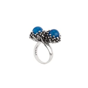 Anello "Luna" Contrariè Agata Blu