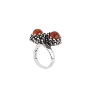 Anello "Luna" Contrari&egrave; Corniola