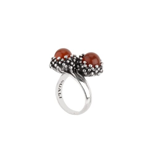 Anello "Luna" Contrari&egrave; Corniola