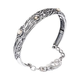 Bracciale rigido "Corallo" con perline