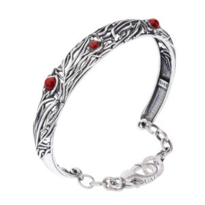 Bracciale "Corallo" con gemme pasta di corallo