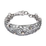 Bracciale rigido "Corallo" con perline