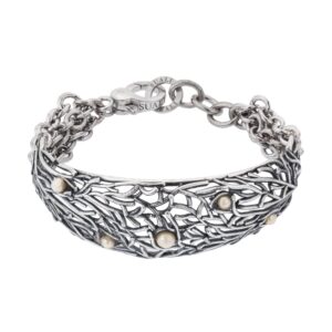 Bracciale rigido "Corallo" con perline