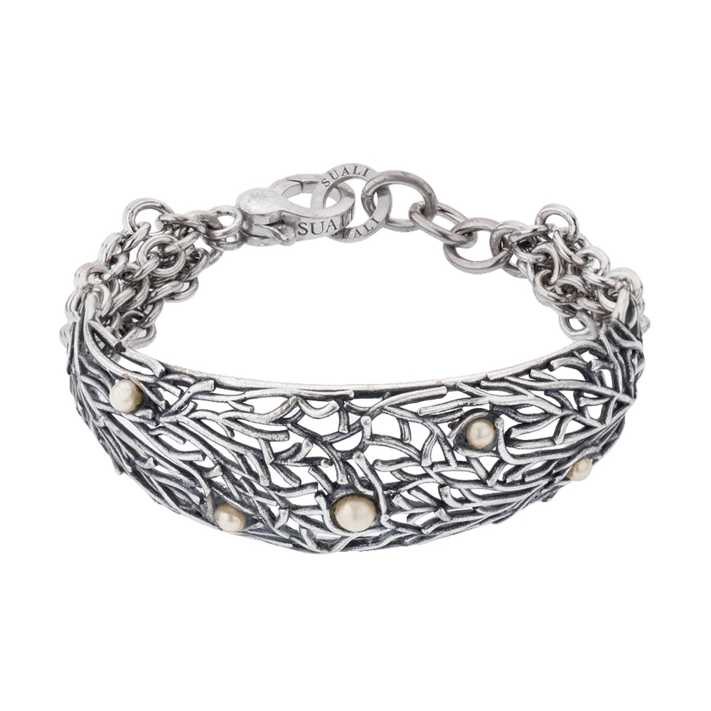 BM2571.jpg Bracciale rigido "Corallo" con perline - immagine 1