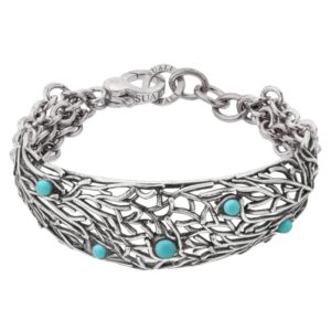 Bracciale "Corallo" con gemme pasta di turchese