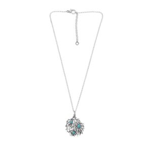 Collana "Corallo" con gemme pasta di turchese