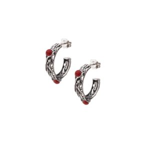Orecchini "Corallo" con gemme pasta di corallo