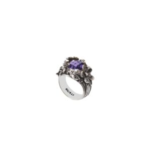 Anello "Primavera" Gemma Ametista Idrotermale