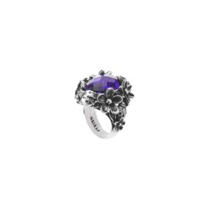 Anello "Primavera" Ametista Ovale Idrotermale