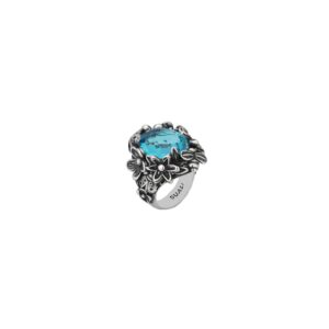 Anello "Primavera" Gemma Acquamarina Ovale Idrotermale