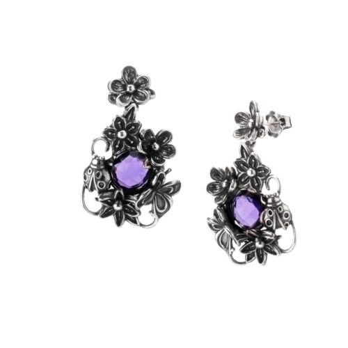 Orecchini "Primavera" Gemma Ametista Idrotermale