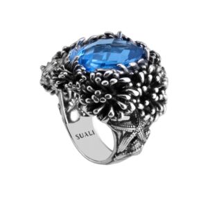 Anello "Mare" Gemma Acquamarina Idrotermale