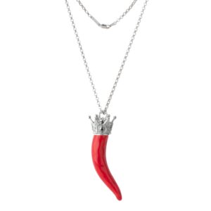 Collana con Pendente Corno in ceramica