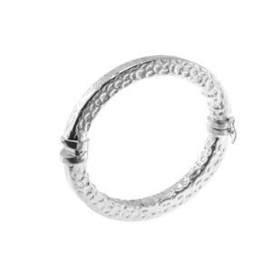 Bracciale ovale "Tube" canna quadra 8x8 martellata