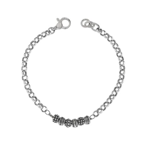 Bracciale catena con elementi in fusione