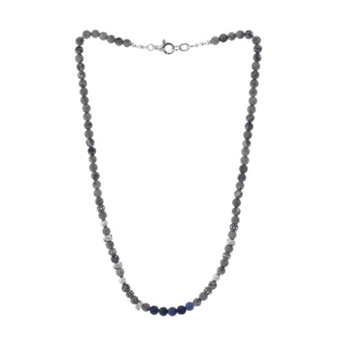 Collana pietre dure Diaspro e Sodalite con elementi in fusione