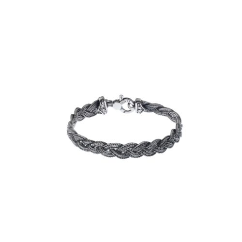 Bracciale Uomo Maglia intrecciata con elementi in fusione
