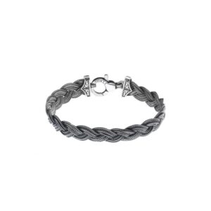Bracciale Uomo Maglia intrecciata con elementi in fusione