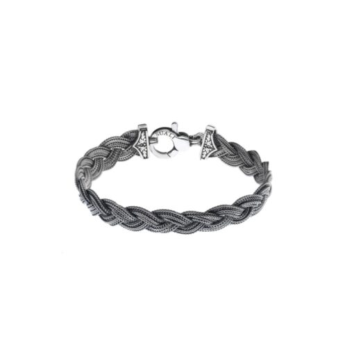 Bracciale Uomo Maglia intrecciata con elementi in fusione