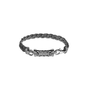 Bracciale Uomo Maglia intrecciata con elementi in fusione