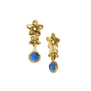 Orecchini dorati "Iolitè" Crystal Light Blue