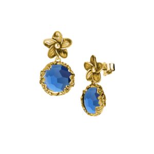 Orecchini dorati "Iolitè" Crystal Light Blue