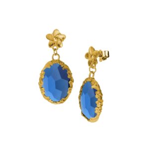 Orecchini dorati "Iolitè" Crystal Light Blue
