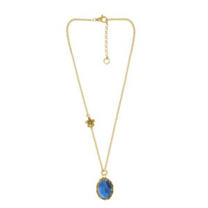 Collana dorata "Iolitè" Crystal Light Blue