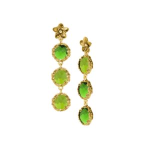 Orecchini dorati "Iolitè" Crystal Light Green
