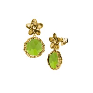 Orecchini dorati "Iolitè" Crystal Light Green