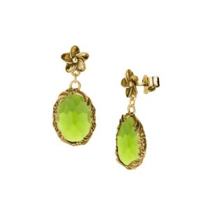 Orecchini dorati "Iolitè" Crystal Light Green