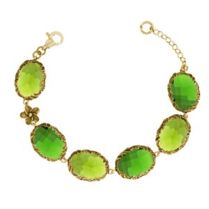 Bracciale dorato "Iolitè" Crystal Light Green