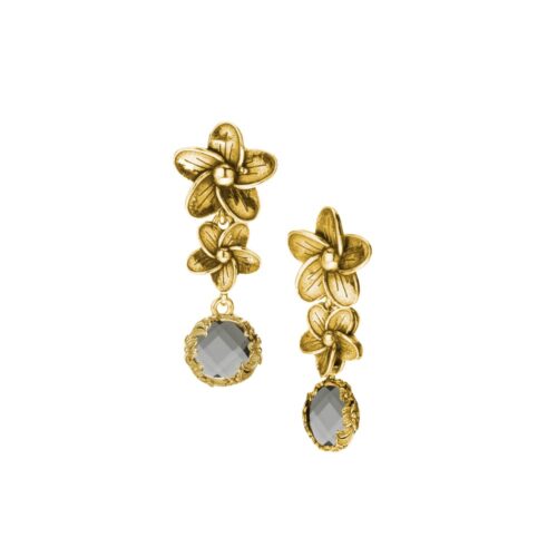 Orecchini dorati "Iolitè" Crystal Fumé