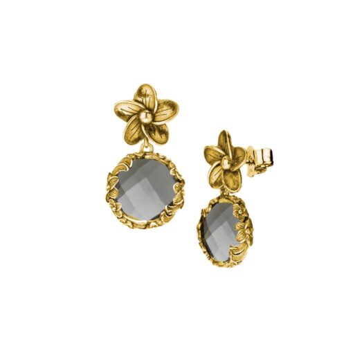 Orecchini dorati "Iolitè" Crystal Fumé