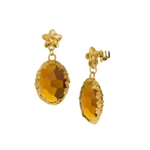 Orecchini dorati "Iolitè" Crystal Champagne
