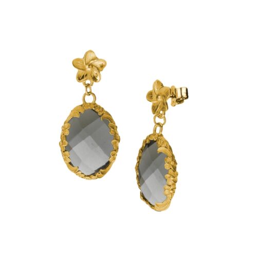 Orecchini dorati "Iolitè" Crystal Fumé