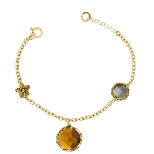 Bracciale dorato "Iolit&egrave;" Crystal Champagne/Fum&eacute;