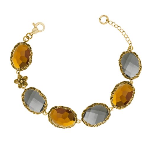 Bracciale dorato "Iolitè" Crystal Champagne/Fumé