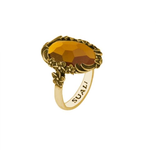 Anello dorato "Iolitè" Crystal Champagne