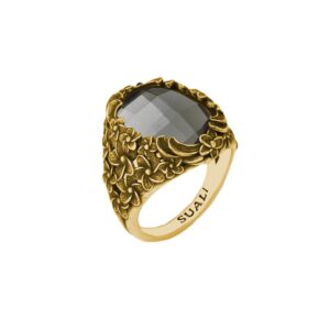 Anello dorato "Iolitè" Crystal Fumé