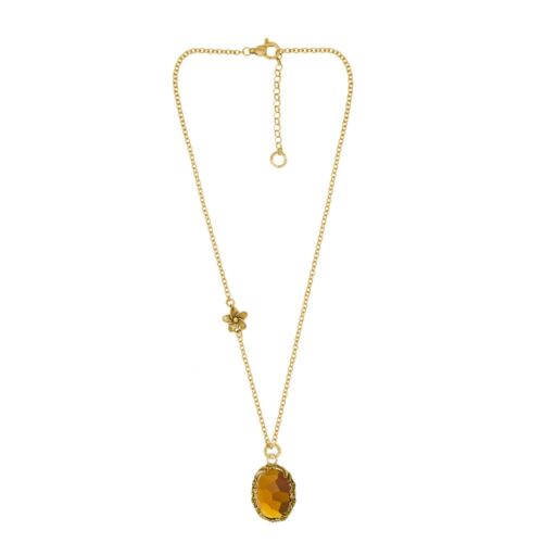 Collana dorata "Iolitè" Crystal Champagne