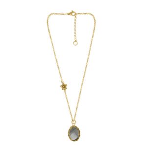 Collana dorata "Iolitè" Crystal Champagne/Fumé