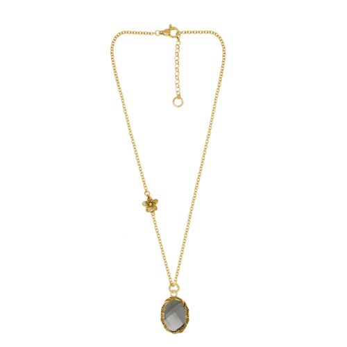 Collana dorata "Iolitè" Crystal Champagne/Fumé