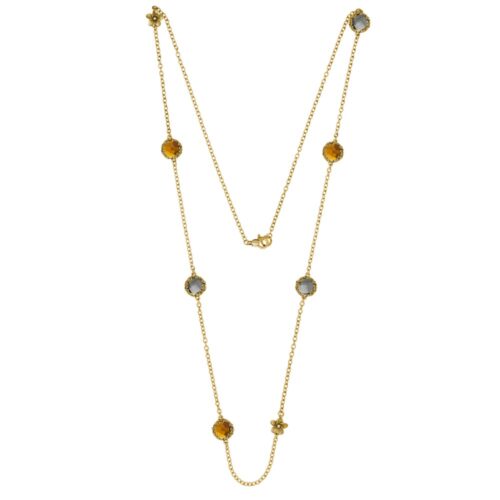 Collana dorata "Iolitè" Crystal Champagne/Fumé