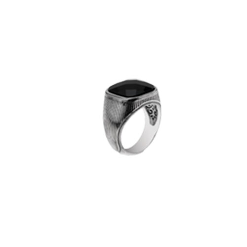 Anello rigato con gemma
