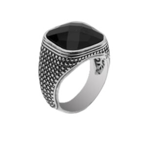 Anello puntinato con gemma